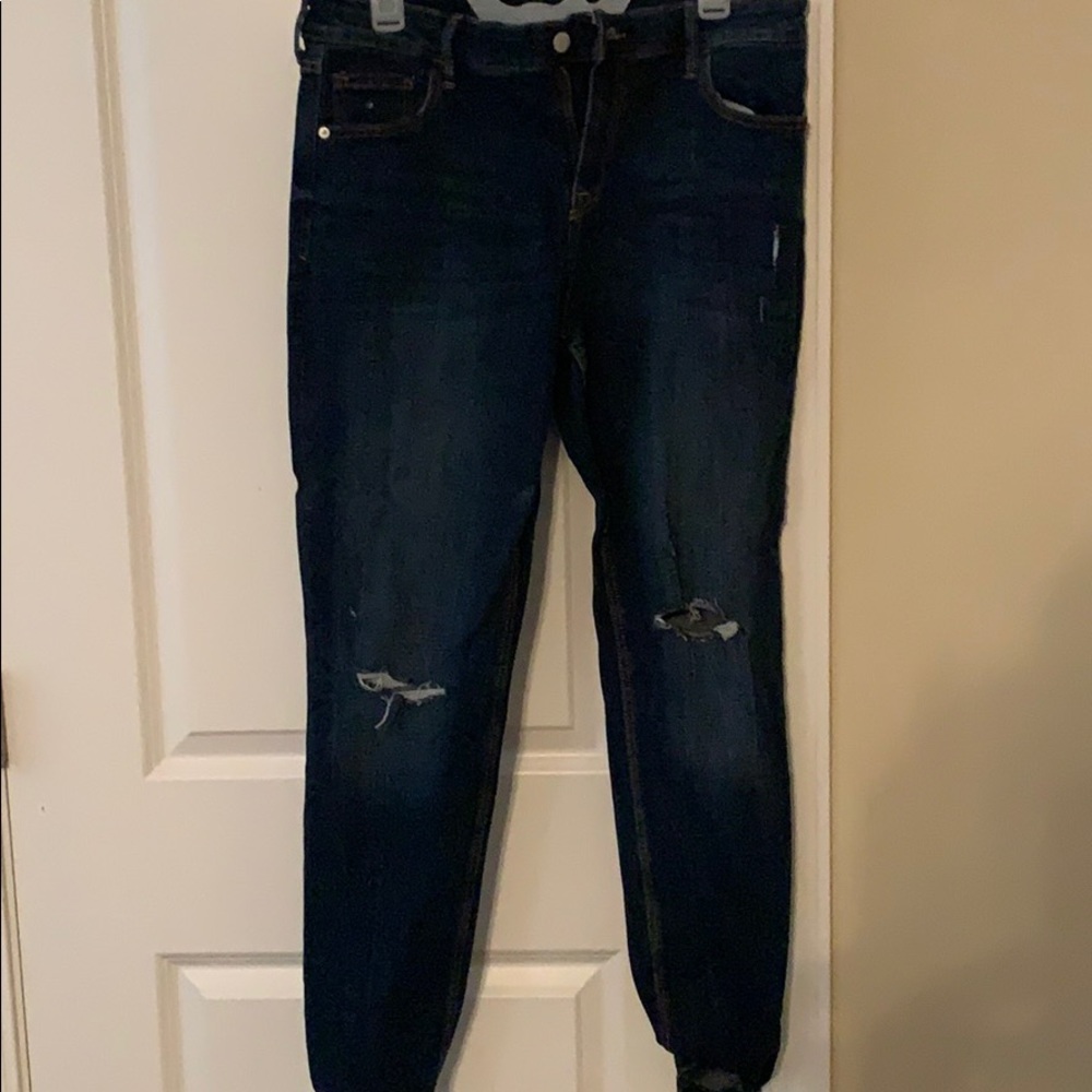 Old Navy dark distressed jeans